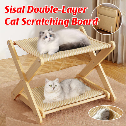 Sisal Double Layer Cat Scratching Board Durable Foldable for Indoor Cats Kittens