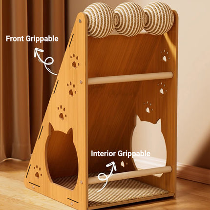 Vertical Wall Mounted Non Shedding Cat Scratcher Corrugated Paper Durable