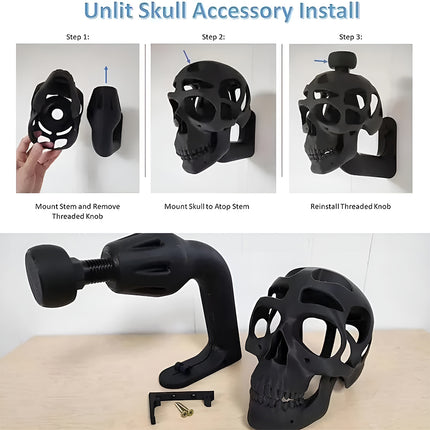 3D Skull Helmet Display Stand Wall Mounted Motorcycle Helmet Rack Holder Display