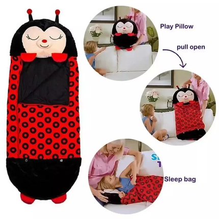 180 x 70cm Convertible Animal Sleeping Bag Plush Pillow for Sleepover Camping