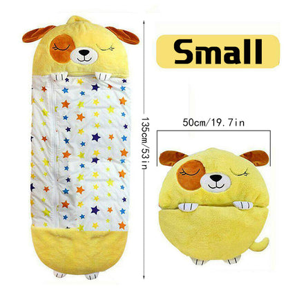 180 x 70cm Convertible Animal Sleeping Bag Plush Pillow for Sleepover Camping