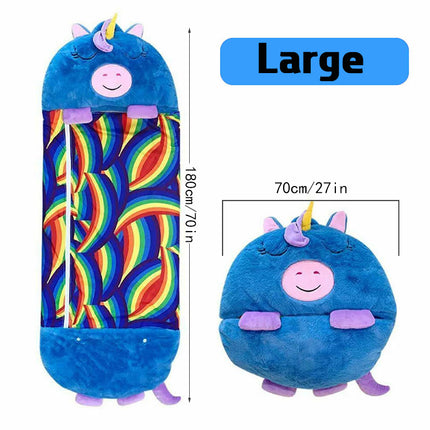 180 x 70cm Convertible Animal Sleeping Bag Plush Pillow for Sleepover Camping