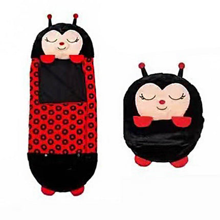 180 x 70cm Convertible Animal Sleeping Bag Plush Pillow for Sleepover Camping