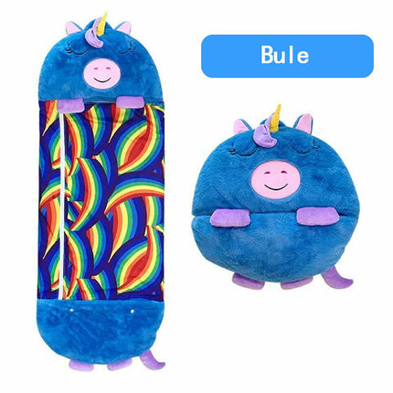 180 x 70cm Convertible Animal Sleeping Bag Plush Pillow for Sleepover Camping