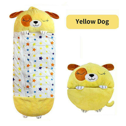 180 x 70cm Convertible Animal Sleeping Bag Plush Pillow for Sleepover Camping