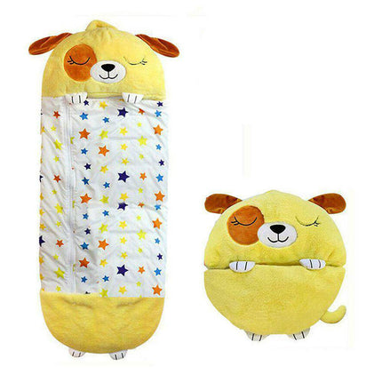 180 x 70cm Convertible Animal Sleeping Bag Plush Pillow for Sleepover Camping