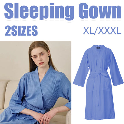 Waffle Spring Summer Couple Bathrobe Men Women Bath Gown Comfortable Breathable