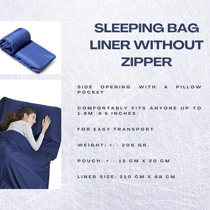 Smooth Silky Sleeping Bag Liner For Camping Hiking Hostel Travel 5Colours - Aimall