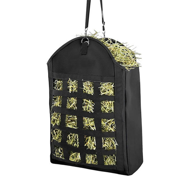 Black Slow Feed Horse Hay Bag with 2 Inch Grid