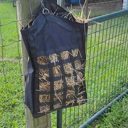 Black Slow Feed Horse Hay Bag with 2 Inch Grid