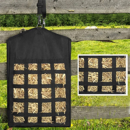 Black Slow Feed Horse Hay Bag with 2 Inch Grid