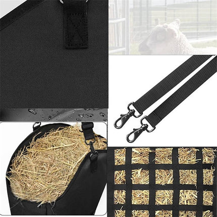 Black Slow Feed Horse Hay Bag with 2 Inch Grid