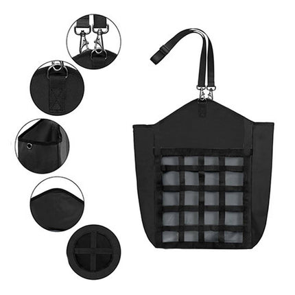 Black Slow Feed Horse Hay Bag with 2 Inch Grid