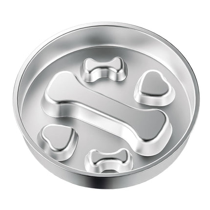 Large Capacity Stainless Steel Pet Slow Feeder Bowl Non-Slip Anti-Spill Durable