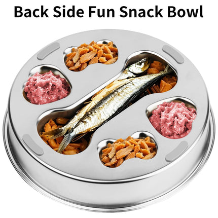 Large Capacity Stainless Steel Pet Slow Feeder Bowl Non-Slip Anti-Spill Durable