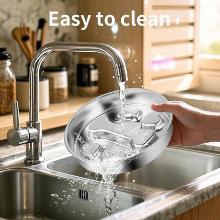 Large Capacity Stainless Steel Pet Slow Feeder Bowl Non-Slip Anti-Spill Durable