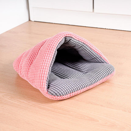 Pet Kennel Sleeping Bag Semi Enclosed Bed for Small Animals Cats and Puppies