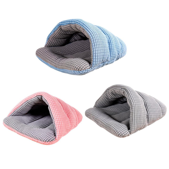 Pet Kennel Sleeping Bag Semi Enclosed Bed for Small Animals Cats and Puppies