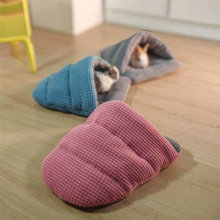 Pet Kennel Sleeping Bag Semi Enclosed Bed for Small Animals Cats and Puppies