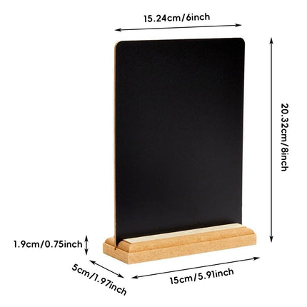 Mini Wooden Chalkboard Signs 4 Pack Reusable Message Board with Stand for Cafe