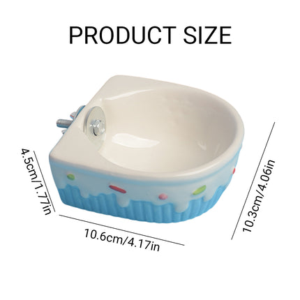 Small Pet Hanging Ceramic Bowl Ceramic Food Dish for Cage Rabbit Chinchilla Rat