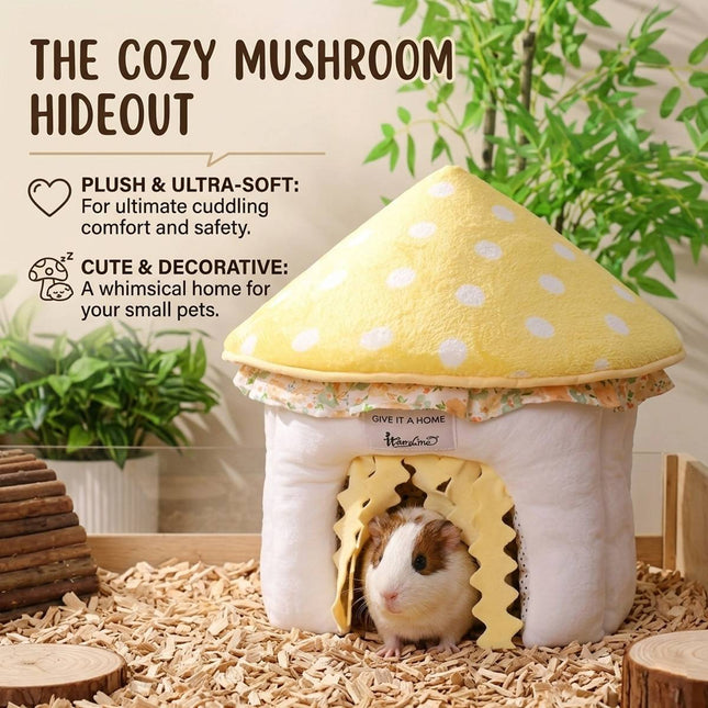 Mushroom Plush Hideout Nest for Guinea Pigs Rabbits