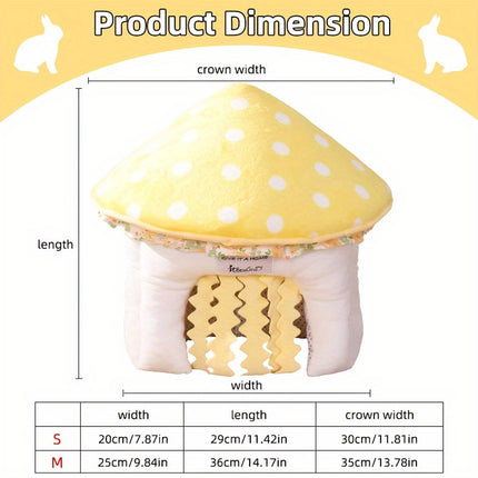 Mushroom Plush Hideout Nest for Guinea Pigs Rabbits