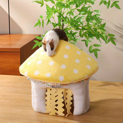 Mushroom Plush Hideout Nest for Guinea Pigs Rabbits