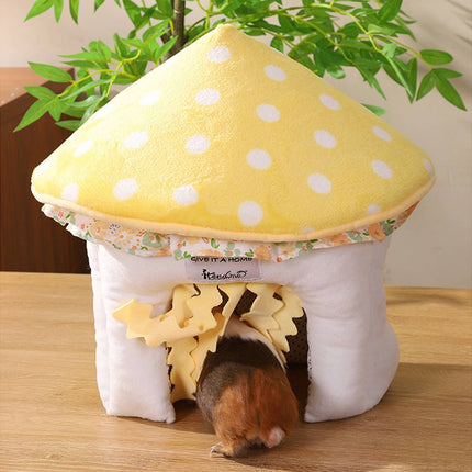Mushroom Plush Hideout Nest for Guinea Pigs Rabbits