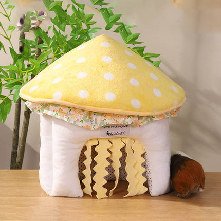 Mushroom Plush Hideout Nest for Guinea Pigs Rabbits