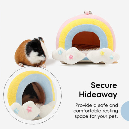 Small Pet Hammock Cage Hanging Use Cute Rainbow Design Small Animal Hideaway