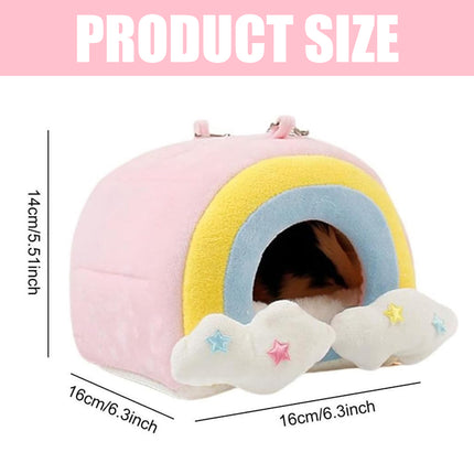 Small Pet Hammock Cage Hanging Use Cute Rainbow Design Small Animal Hideaway
