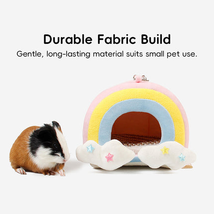 Small Pet Hammock Cage Hanging Use Cute Rainbow Design Small Animal Hideaway