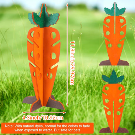 Carrot Shaped Wooden Food Dispenser Rabbit Toy Bunny Chew Enrichment Pet Toy