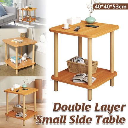 2 Tiers Night Stand Bedside Table Space Saving Durable for Bedroom Living Room