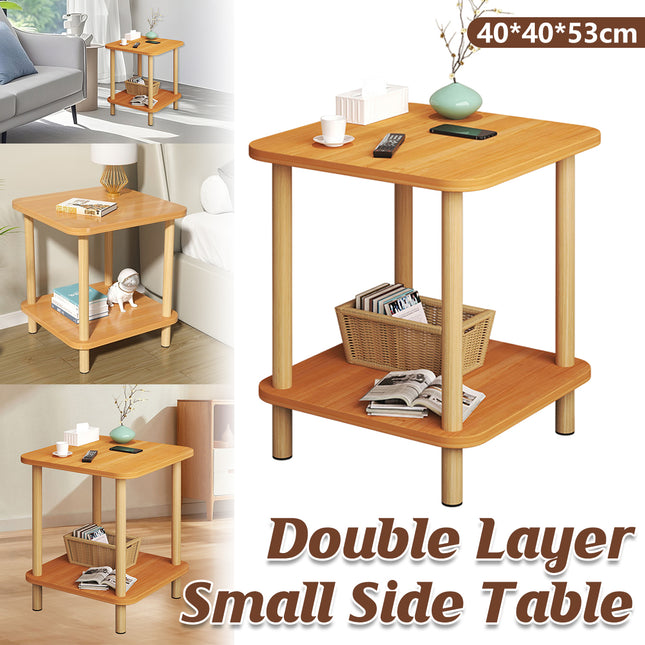 2 Tiers Night Stand Bedside Table Space Saving Durable for Bedroom Living Room