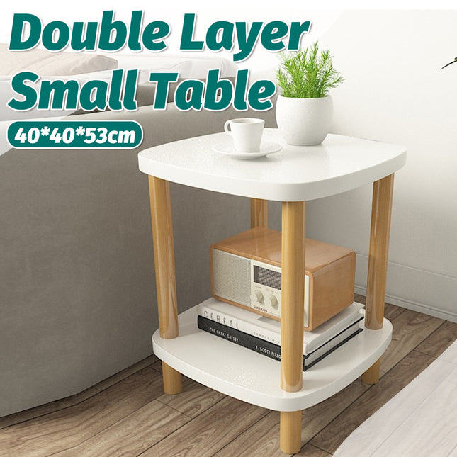 Small Coffee Table Simple Two Layer Mini Table Living Room Side Table Compact