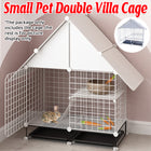 Indoor Outdoor Rabbit Hutch Double Layer Cage Cleaning Free Bunny House Villa