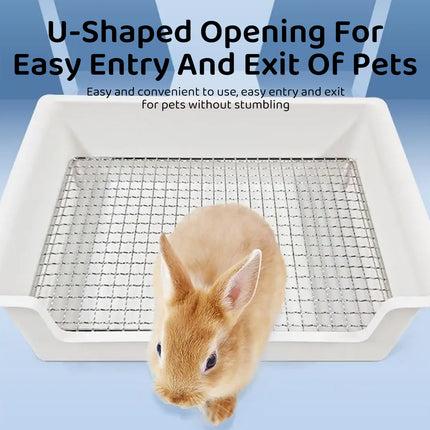 Rabbit Pet Toilet Corner Litter Box Small Animal Potty Tray Cage Urinal Cleaning