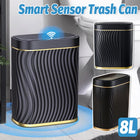 Sensor Trash Can 8L Narrow Black Smart Bin Touchless Bathroom Toilet Waste Bin