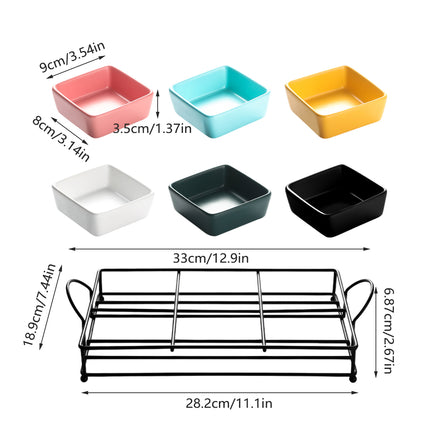 6 Compartment Serving Tray Set with Stand Portable Snack Organiser Party Platter