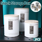 Snack Storage Jar Set 3pcs Iron Canister Black Metal Kitchen Food Container