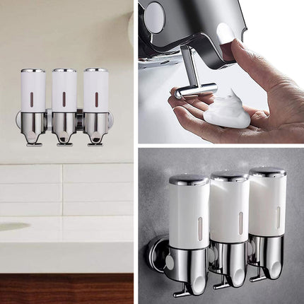 Manual Soap Dispenser Model White Bathroom Shampoo Bottle Hotel Wall Mounted