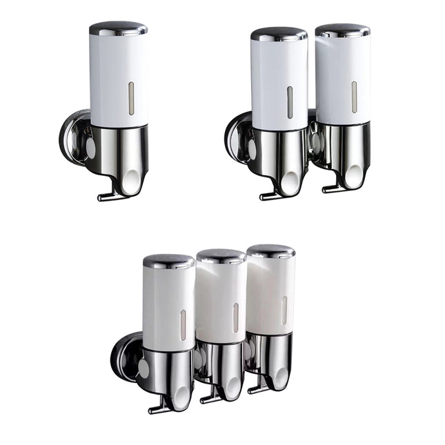 Manual Soap Dispenser Model White Bathroom Shampoo Bottle Hotel Wall Mounted
