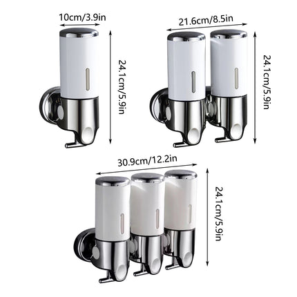 Manual Soap Dispenser Model White Bathroom Shampoo Bottle Hotel Wall Mounted