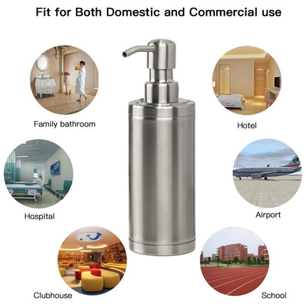 220/320ml Stainless Steel Press Type Oil Sprayer Soap Dispenser Durable