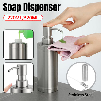 220/320ml Stainless Steel Press Type Oil Sprayer Soap Dispenser Durable