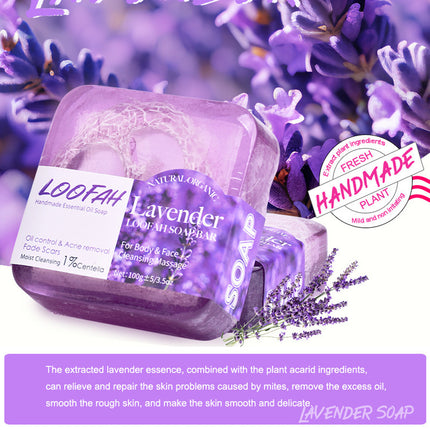 5PCS Loofah Soap Bar Essential Oil Facial Cleansing Exfoliating Bath Body Care