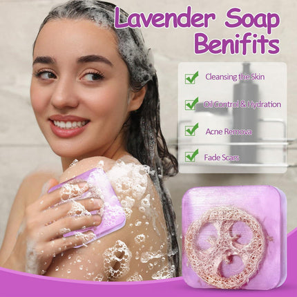5PCS Loofah Soap Bar Essential Oil Facial Cleansing Exfoliating Bath Body Care