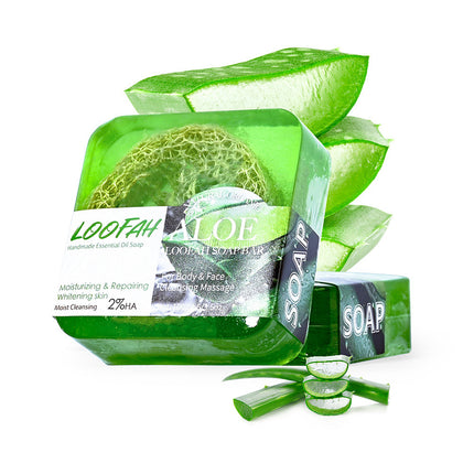 5PCS Loofah Soap Bar Essential Oil Facial Cleansing Exfoliating Bath Body Care